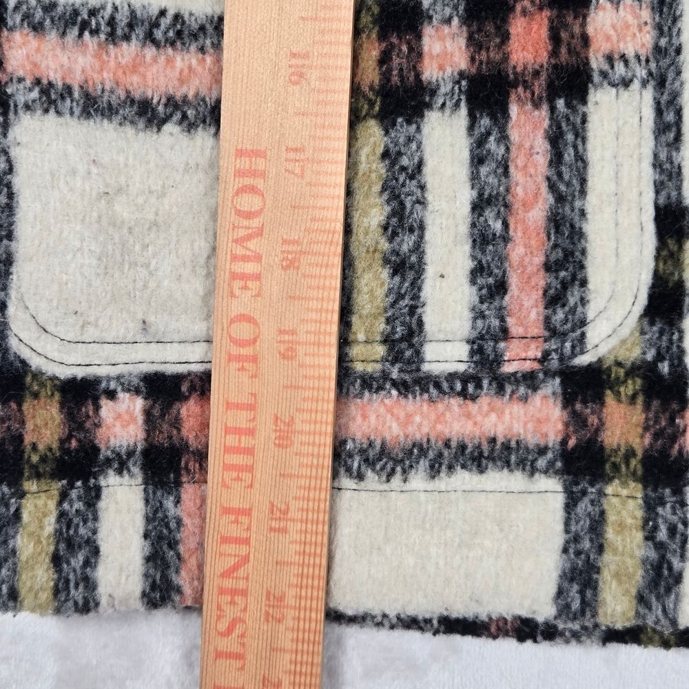 Bagatelle pastel plaid shacket Womens M Jacket Soft Comfortable Warm - Picture 11 of 14